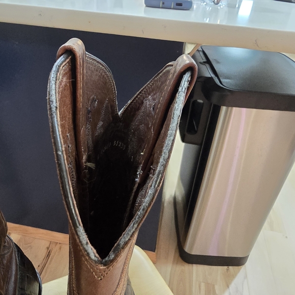 Vintage Exotic Alligator Brown Cowboy Western Boots Premium Leather-Larry Mahan - Picture 6 of 14